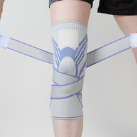Genouillères de sport avec sangles et support à ressort, protection pour le volleyball, en néoprène, fermeture extérieure, anti-collision, pour le ménisque et l'haltérophilie