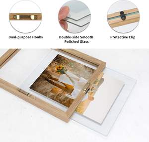 Cadres <span class=keywords><strong>photo</strong></span> flottants en bois naturel Cadre flottant Tenture murale Double verre <span class=keywords><strong>Famille</strong></span> Flotteur Cadre <span class=keywords><strong>photo</strong></span> Affichage Bois d'origine - Product Image 2