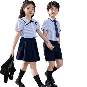 British <strong>Style</strong> Fashion Strips T-shirts and Shorts Summer Sleeves Primary <strong>Kindergarten</strong> Performance Garments <strong>School</strong> <strong>Uniforms</strong> - Product Image 1