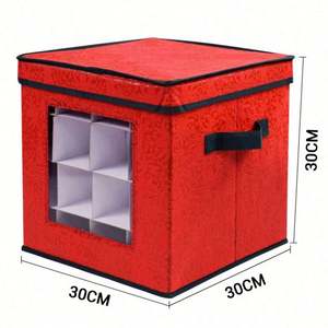 Caja de Almacenamiento para Adornos Navideños, Decorativa, de Cartón Dividido, con Asas - Product Image 4