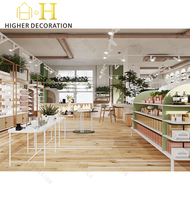 Armoire de rangement cosmétique en bois moderne peinte sur mesure pour usage commercial dans les salons de beauté et les supermarchés