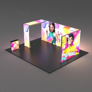 Jiongchang thiết kế miễn phí Backlit gian hàng triển lãm hiển thị thương mại di động hiển thị Backdrop <span class=keywords><strong>LED</strong></span> l-hình góc EXPO seg hộp Đèn - Product Image 6