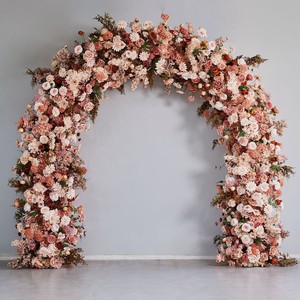 Arche de fleurs artificielles pour mariage, arrangement floral, rose rose, arche de fleurs vertes pour décoration de mariage - Product Image 4