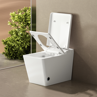 Ensemble de sanitaires de salle de bain haut de gamme, noir, carré, sans réservoir, avec bidet intégré, pour usage familial, et siège de toilette pour enfants