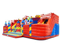 Château gonflable géant en PVC sur le thème des montagnes russes, pour enfants, idéal pour les fêtes en extérieur et la location.