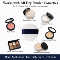 Éponge à maquillage ronde en velours extra épais JLY, éponge à maquillage en velours cygne double face pour poudre libre