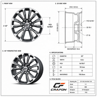 Jantes forgées haute performance CF 20 22 24 pouces 6x139.7 PCD 78.1 CB adaptées aux SUV américains Yukon Denali AT4 XL Custom