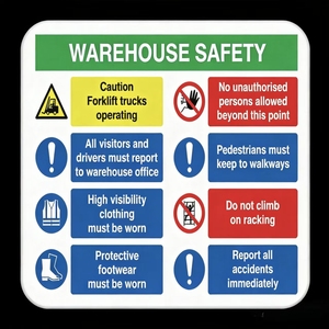 Signalisation <span class=keywords><strong>de</strong></span> sécurité complète pour installations industrielles : Danger, Chariot élévateur, Attention au trafic, Signalisation <span class=keywords><strong>de</strong></span> prudence pour la circulation des piétons - Product Image 6