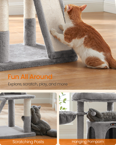 <span class=keywords><strong>Feandrea</strong></span> Arbre à chat multi-niveaux de 37,8 pouces avec condo, perchoir élargi, poteaux à gratter et rampe, hamac et grotte à 2 portes - Product Image 6