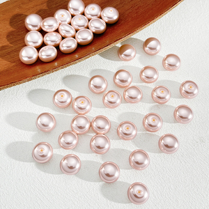 Perlas Sueltas de Color Rosa al por Mayor de Alta Calidad, Perlas de Imitación ABS Semitaladradas para Fabricación de Joyería, Accesorios de Bricolaje - Product Image 1