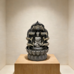 Fontaine d'eau à plusieurs niveaux avec statue de <span class=keywords><strong>Bouddha</strong></span> <span class=keywords><strong>Zen</strong></span>, décoration intérieure et extérieure, élément d'eau Feng Shui <span class=keywords><strong>pour</strong></span> la maison et le <span class=keywords><strong>jardin</strong></span> - Product Image 2