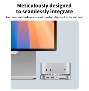 Soporte de aluminio Dual 10Gbps NVMe SSD 4K 240Hz PD100W <span class=keywords><strong>Tipo</strong></span> C Estación de acoplamiento de audio Recinto de disco <span class=keywords><strong>duro</strong></span> Concentrador de disco <span class=keywords><strong>duro</strong></span> para Mac Mini M4 - Product Image 4