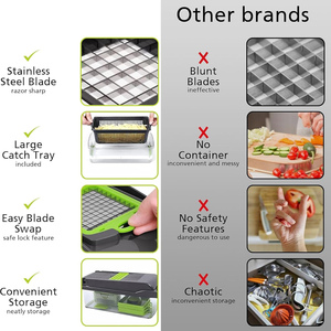 Kitchen <b>Tools</b> Multifunctional Manual Stainless Steel <b>Fruits</b> Slicer Chopper <b>Vegetable</b> Cutter Food Grade 6 in 1 Home Kitchen - Product Image 2