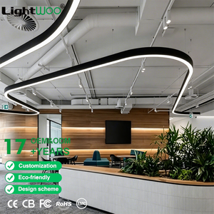 Éclairage commercial anti-éblouissement personnalisé, décoratif, pour supermarchés, bureaux, luminaires suspendus en aluminium, lampes linéaires LED connectables - Product Image 1