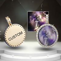 Bijoux Hip Hop pendentif rond personnalisé avec Photo, colliers en zircone cubique, pendentif de Photo personnalisé