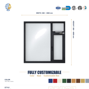 Fenêtre coupe-feu en acier noir avec cadre en acier inoxydable et système de perlage fixe 60/90/120 min Usine OEM - Product Image 2
