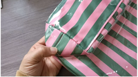 Sac fourre-tout en polyester PVC à rayures, à carreaux et imprimé léopard, brillant, imperméable, grande capacité, sac de plage