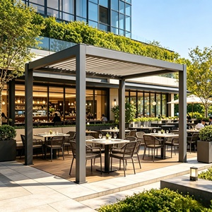 Toldo Redondo Inteligente Ajustable para Exteriores, con Marco de Aluminio con Recubrimiento en Polvo, Motor Tubular Silencioso, para Jardín, Patio y Familia - Product Image 4