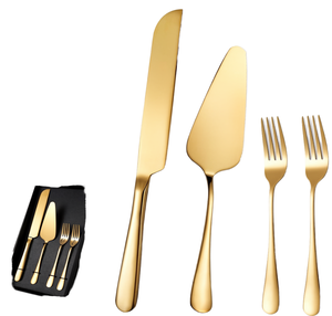 Birthday & Wedding Cake Server Set with Stainless Steel Knife Shovel Gift Box-2-Piece Hand Wash Only - Product Image 1