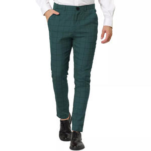 Pantalon de Costume Classique pour Homme, Carreaux Imprimés, Coupe Ajustée, Boutonné sur le Devant, d'Affaires avec Poches - Product Image 2