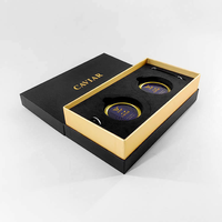 Boîte à Caviar Promotionnelle Écologique en Carton Noir Élégant Marque Jingxin, 2 Boîtes, Logo Personnalisé, Cadeau de Luxe pour la Maison, Vente en Gros