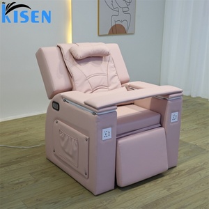 KISEN Pink Pedicure Chair with Electric Reclining Foot Bath Massage Spa Manicure Station No Plumbing Required Nail Beauty Salon - Product Image 3