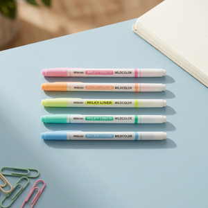 Confezione da 5 evidenziatori a punta piatta bifacciali multicolore per scrittura, formato Twin-Sized - Product Image 2