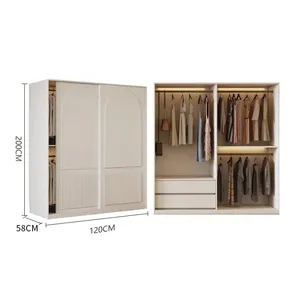 DUTRIEUX Armario de Almacenamiento de Lujo para Mujer, Estilo Nórdico, con Puertas Correderas, Organizador de Armario, Blanco, Grande - Product Image 6