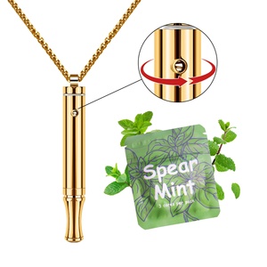 Quit Smoking Inhaler Aromatherapy Inhaler Stick Essential Oil Smoke-Free Aromatherapy <b>Diffuser</b> Necklace - Product Image 2