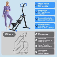 Steppeur pliable vertical pour exercices cardio, machine d'escalade pour entraînement complet du corps avec compteur réglable