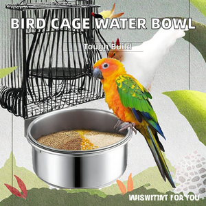 <span class=keywords><strong>Mangeoire</strong></span> à <span class=keywords><strong>oiseaux</strong></span> en acier inoxydable <span class=keywords><strong>anti</strong></span>-morsures et éclaboussures portable suspendu bols et mangeoires pour animaux de compagnie de qualité supérieure pour <span class=keywords><strong>oiseaux</strong></span> - Product Image 3