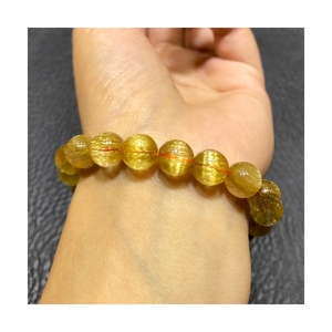Fabriqué en usine noir pour homme-Bracelet en quartz rutilé en or avec pierres précieuses en <span class=keywords><strong>acier</strong></span> inoxydable - Product Image 3