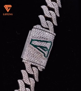 Pendentif rond personnalisé Moissanite VVS 925 pendentif en argent Sterling breloque glacé or blanc pendentif lettre personnalisé - Product Image 3