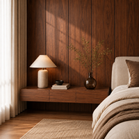 Système de panneaux muraux en placage de noyer de luxe sur mesure, panneau mural moderne pour villa, hôtel, chambre à coucher