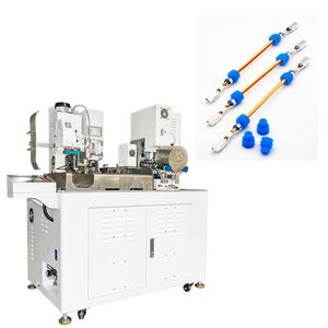 Máquina automática de corte de cables eléctricos de doble cabezal, inserción de enchufe impermeable y punzonadora de prensado de terminales - Product Image 2