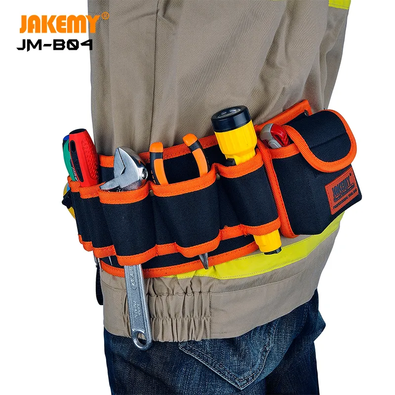 Cinturón de herramientas de mantenimiento y electricista, riñonera para herramientas, cinturón de herramientas de cintura de almacenamiento de tela Oxford 600D