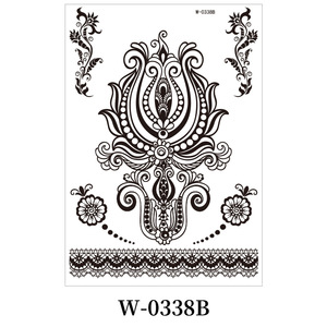 Tatuaggi temporanei all'henné indiano, adesivi di carta neri per body <span class=keywords><strong>art</strong></span> femminile, design in pizzo per matrimoni e feste - Product Image 6