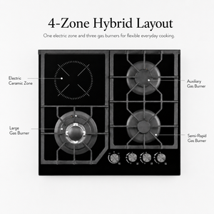 Cuisinière à gaz et électrique 4 brûleurs de <span class=keywords><strong>60</strong></span> <span class=keywords><strong>cm</strong></span> pour comptoir de cuisine en verre, <span class=keywords><strong>prix</strong></span> de gros Chine, fabricant - Product Image 6