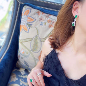 ต่างหูมรกตใหม่ต่างหูสำหรับงานแต่งงานต่างหูห้อยสำหรับเจ้าสาวสัญญาของขวัญเครื่องประดับงานหมั้น - Product Image 5