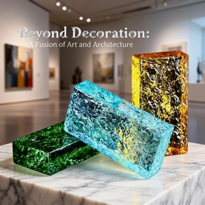 Vente directe usine – Blocs de verre transparents multicolores en cristal thermofusible <span class=keywords><strong>pour</strong></span> cloisons décoratives - Product Image 5