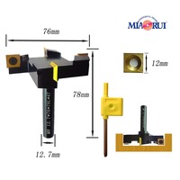 Miaorui 12.7*76*78L*4T Fraise à rainurer dorée à queue de 1/2 pouce pour le fraisage du bois, le mortaisage, le nettoyage et le nivellement des dalles CNC, OEM