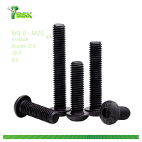 Vis à tête fraisée hexagonale M2 M2.5 M3 M4 M5 M6 M8 M10 M12 M14 M16 M18 M20 en acier ISO7380 Grade 10.9 Noire