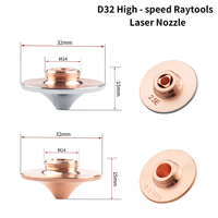 Buse de découpe laser Raytools D32 M14 H15 simple double chrome 1,0-5,0 mm pour tête laser Raytools Precitec Bodor Boci