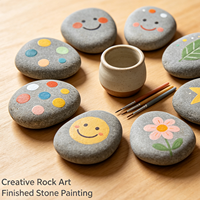 Piedras Naturales Pulimentadas para Pintar, Piedras Planas Lisas Grises de Grado Artesanal para Manualidades Creativas y Decoración