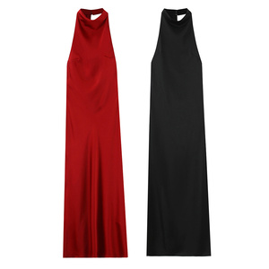 TAOP&ZA Otoño Invierno 2025 Nuevo <span class=keywords><strong>Vestido</strong></span> <span class=keywords><strong>Largo</strong></span> Sexy <span class=keywords><strong>con</strong></span> Espalda Descubierta y Cuello Halter Estilo Europeo y Americano 9899332 - Product Image 1