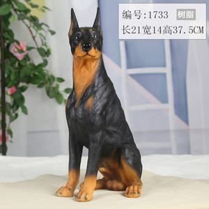 等身大の庭の樹脂ドーベルマン像犬の像舌の動物の置物を出す装飾的な庭の装飾シミュレーション彫刻 - Product Image 4