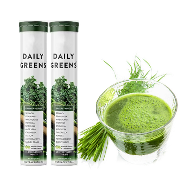 Lifeworth Effervescent Tube Nutrition Daily Effervescent Tablet Greens for Weight Loss Immunity Organic Plant Superfoods