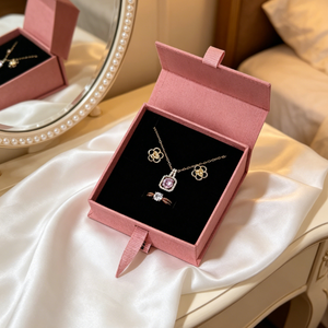 Cajas Rígidas Cuadradas en Forma de Libro con Lazo de Cinta para Anillos, Pendientes, Collares, Caja de Joyería Plegable, Regalo de San Valentín, Cartón - Product Image 4