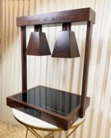 GEWINNER Holzmaserung Edelstahl Buffet Warme Lampe Chafing Dish Heizplatte Lebensmittel heizgeräte mit 2/Lampe