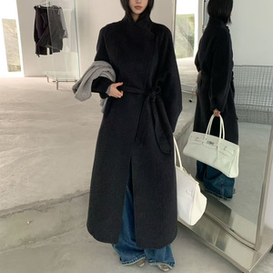 Nuovo Cappotto Lungo <span class=keywords><strong>in</strong></span> <span class=keywords><strong>Lana</strong></span> a Doppia Faccia per Donna, Design Casual con Cintura, Soprabito Autunno-Inverno Caldo per Ufficio - Product Image 4